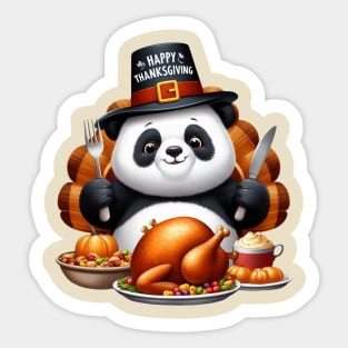 Thanksgiving Panda Sticker